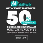 Jabong Flat 50% off via Mobikwik Wallet (Maximum 150) (Extra 20% Off Added)