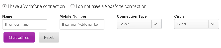 vodafone customer care live chat
