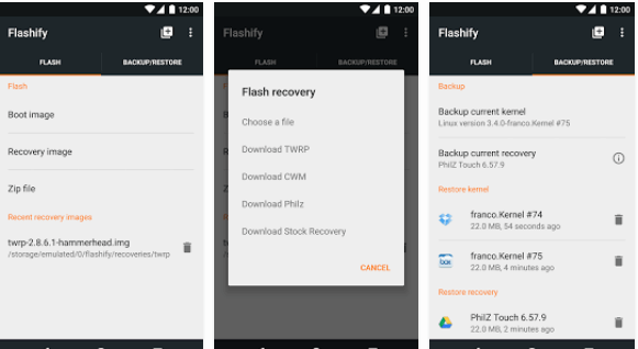 flashify rooted android phone app