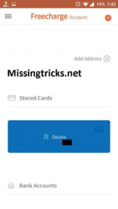 how to remove saved cards from freecharge