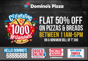 Domino's Pizza 50% off 15% cb
