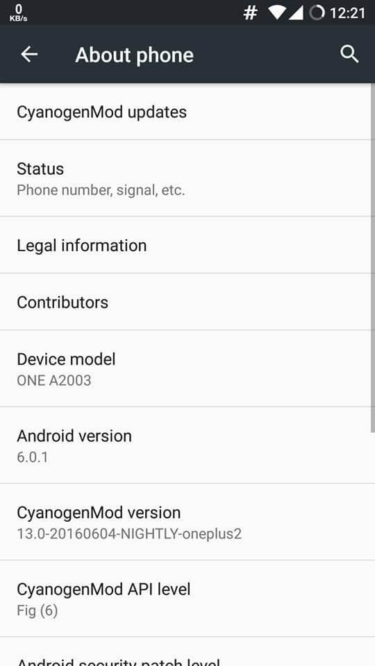 official cm 13 flashed oneplus 2